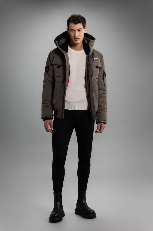 MH30-1309 Polydown Bomber jacket with Non-removable hood