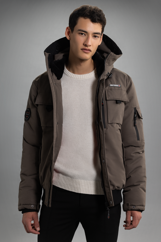 MH30-1309 Polydown Bomber jacket with Non-removable hood