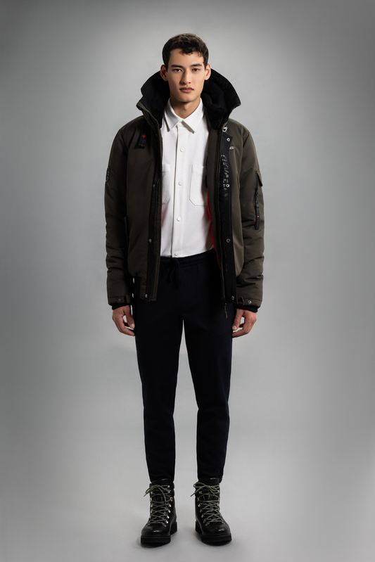 MH30-1296 Polydown Bomber jacket with Non-removable hood