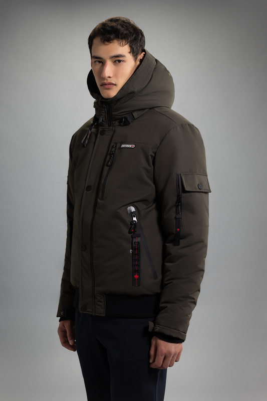 MH30-1296 Polydown Bomber jacket with Non-removable hood